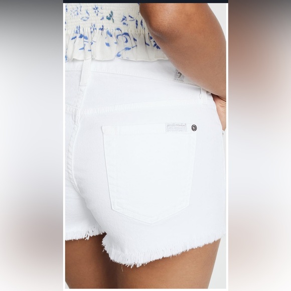 7 for all Mankind Cutoff Denim Shorts in Clean White size 29 - Picture 6 of 9